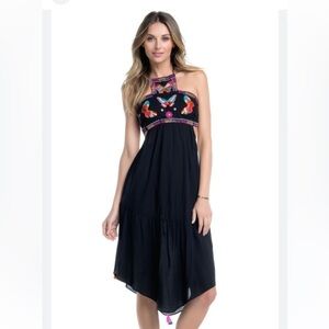 ále by Alessandra Swimwear Bahia Embroidered Butterfly Dress M/L
